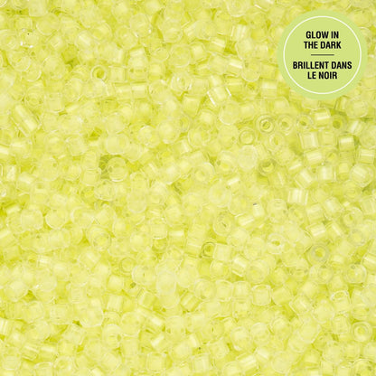 Cylin Bead 11/0 Glow in Dark Yellow Neon