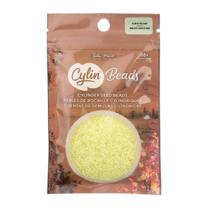 Cylin Bead 11/0 Glow in Dark Yellow Neon
