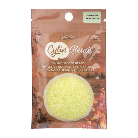 Cylin Bead 11/0 Glow in Dark Yellow Neon