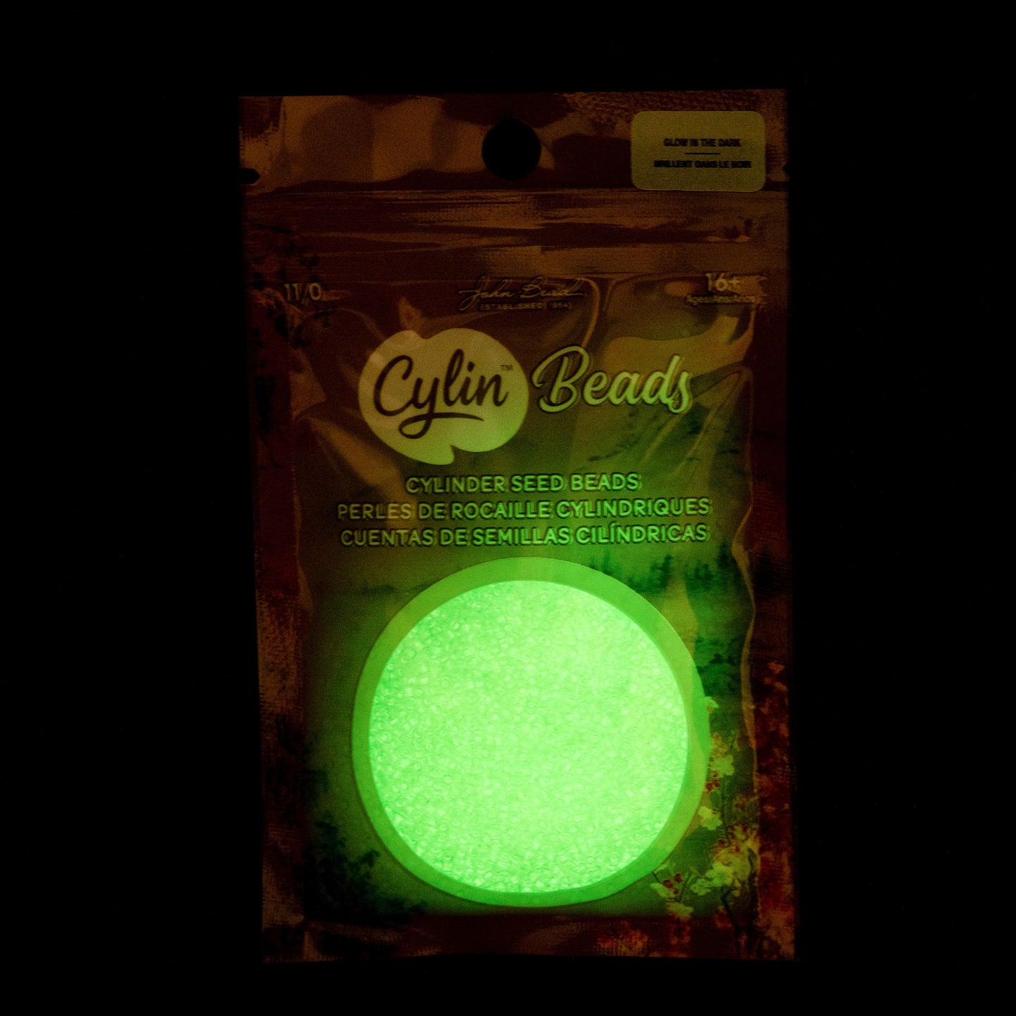 Cylin Bead 11/0 Glow in Dark Light Green