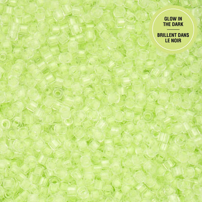 Cylin Bead 11/0 Glow in Dark Light Green