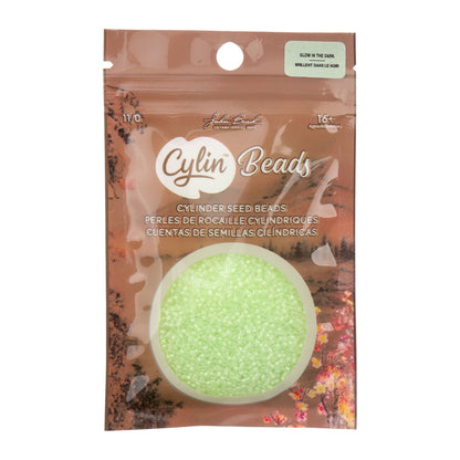 Cylin Bead 11/0 Glow in Dark Light Green