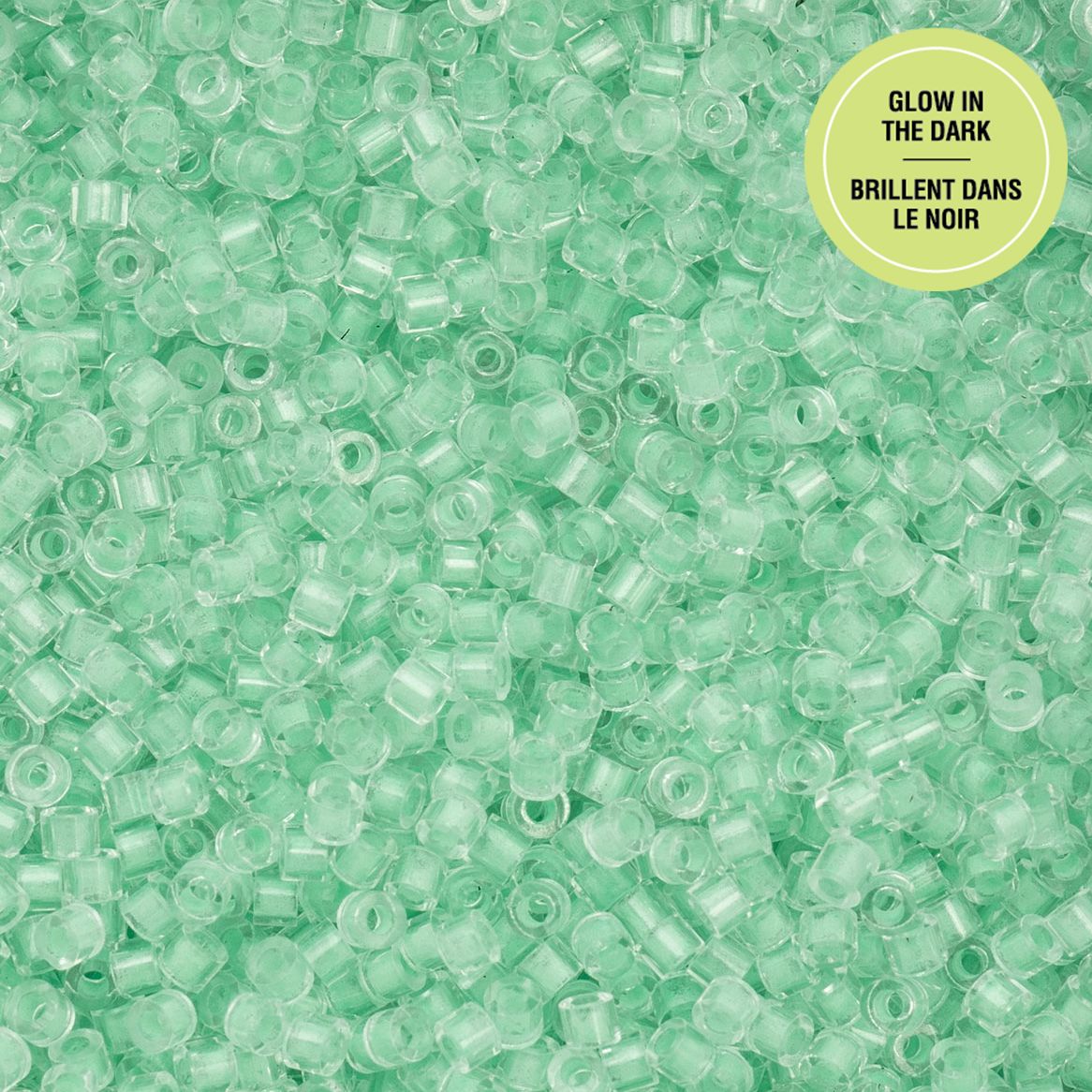 Cylin Bead 11/0 Glow in Dark Green
