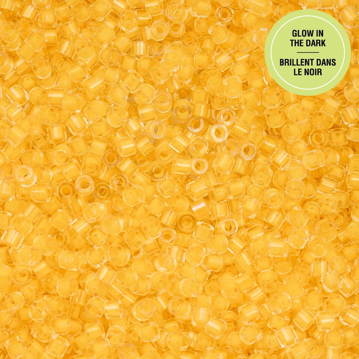 Cylin Bead 11/0 Glow in Dark Gold Yellow