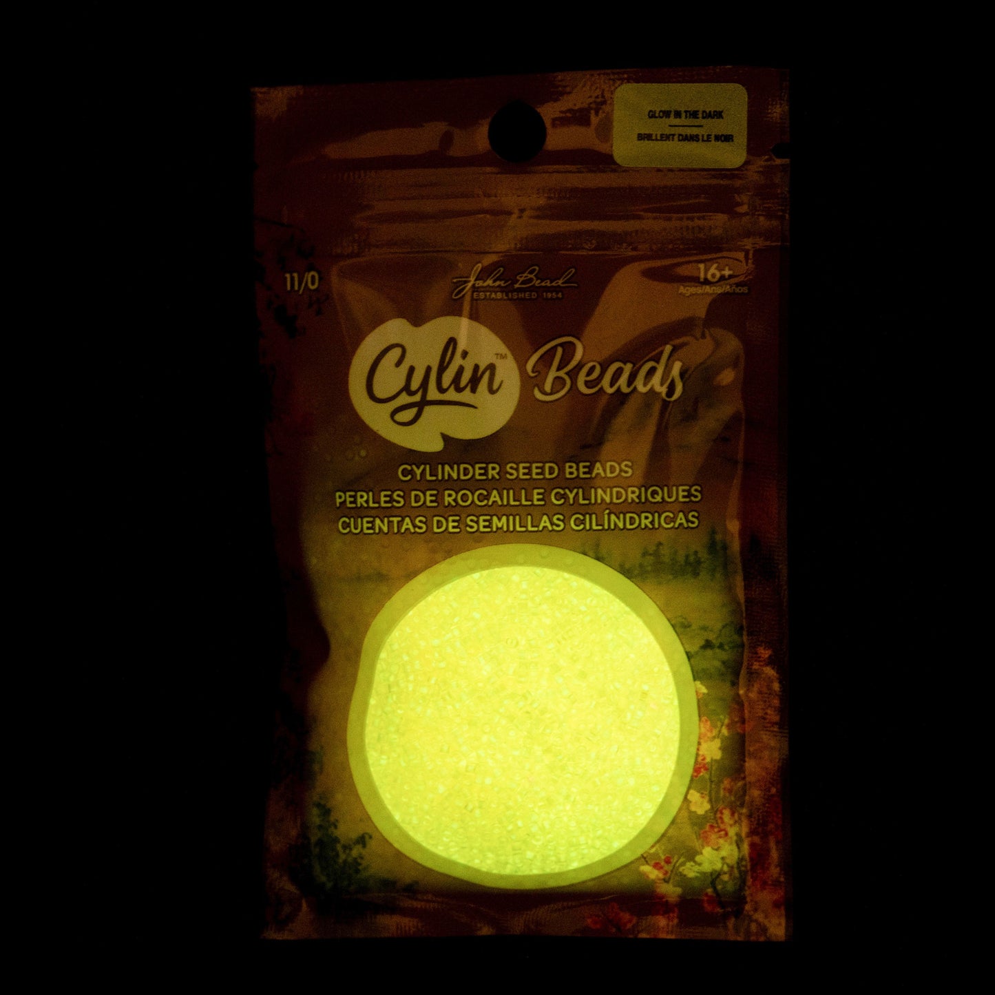 Cylin Bead 11/0 Glow in Dark Light Yellow