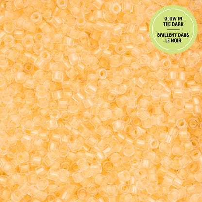 Cylin Bead 11/0 Glow in Dark Light Yellow