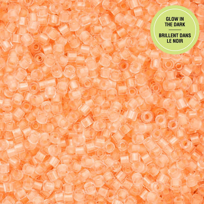 Cylin Bead 11/0 Glow in Dark Orange