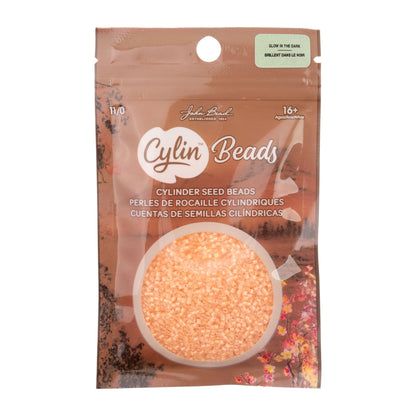 Cylin Bead 11/0 Glow in Dark Orange