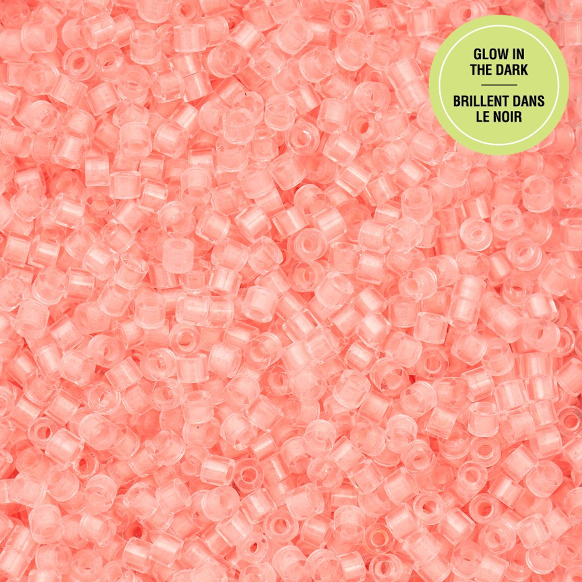 Cylin Bead 11/0 Glow in Dark Coral