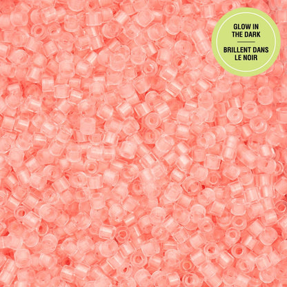Cylin Bead 11/0 Glow in Dark Coral