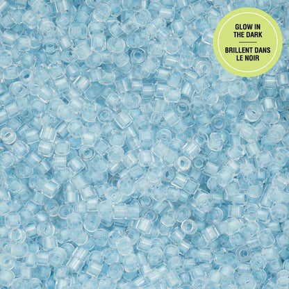 Cylin Bead 11/0 Glow in Dark AB Blue