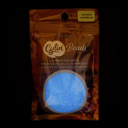 Cylin Bead 11/0 Glow in Dark Sky