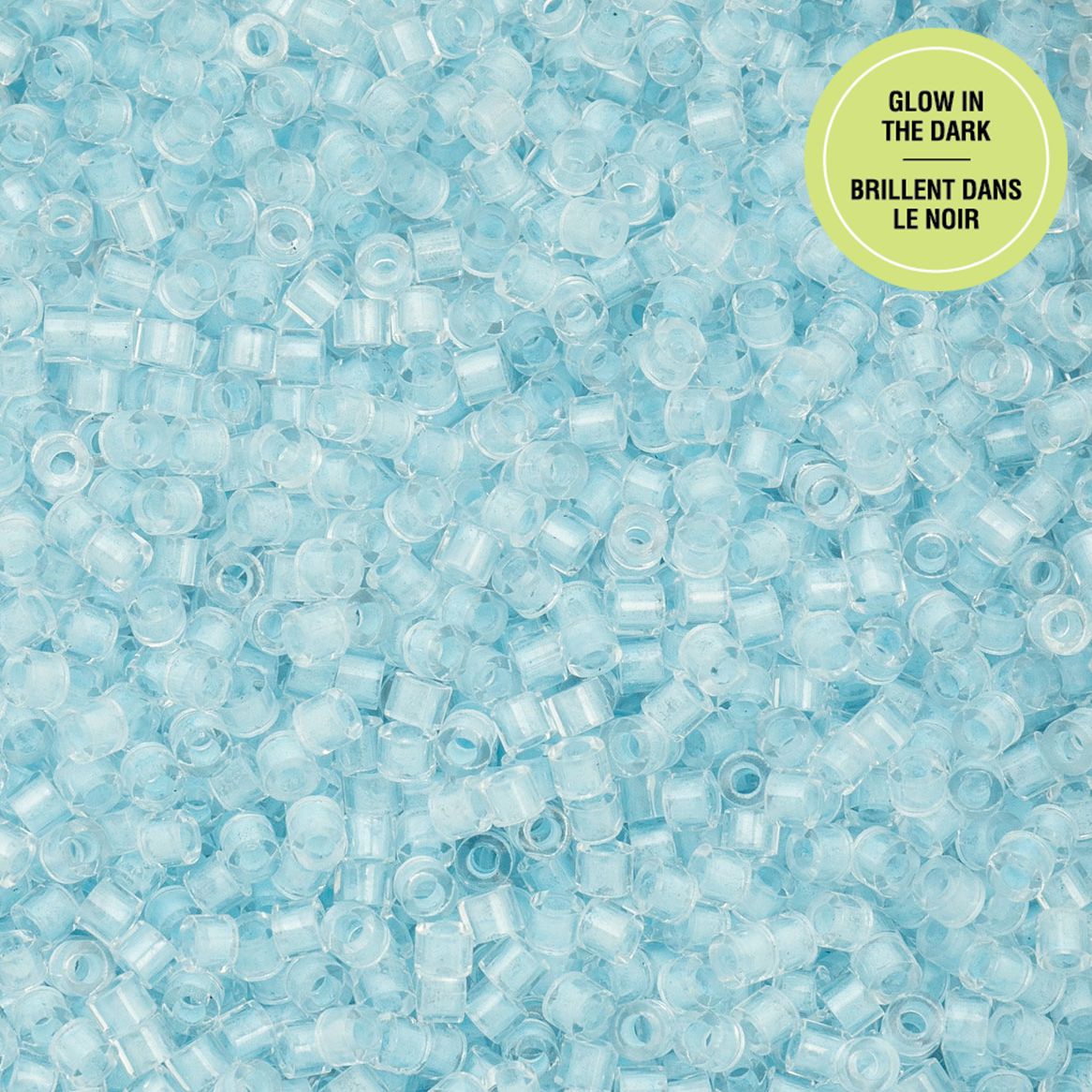 Cylin Bead 11/0 Glow in Dark Sky