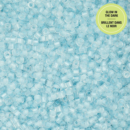 Cylin Bead 11/0 Glow in Dark Sky
