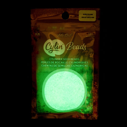 Cylin Bead 11/0 Glow in Dark Turquoise