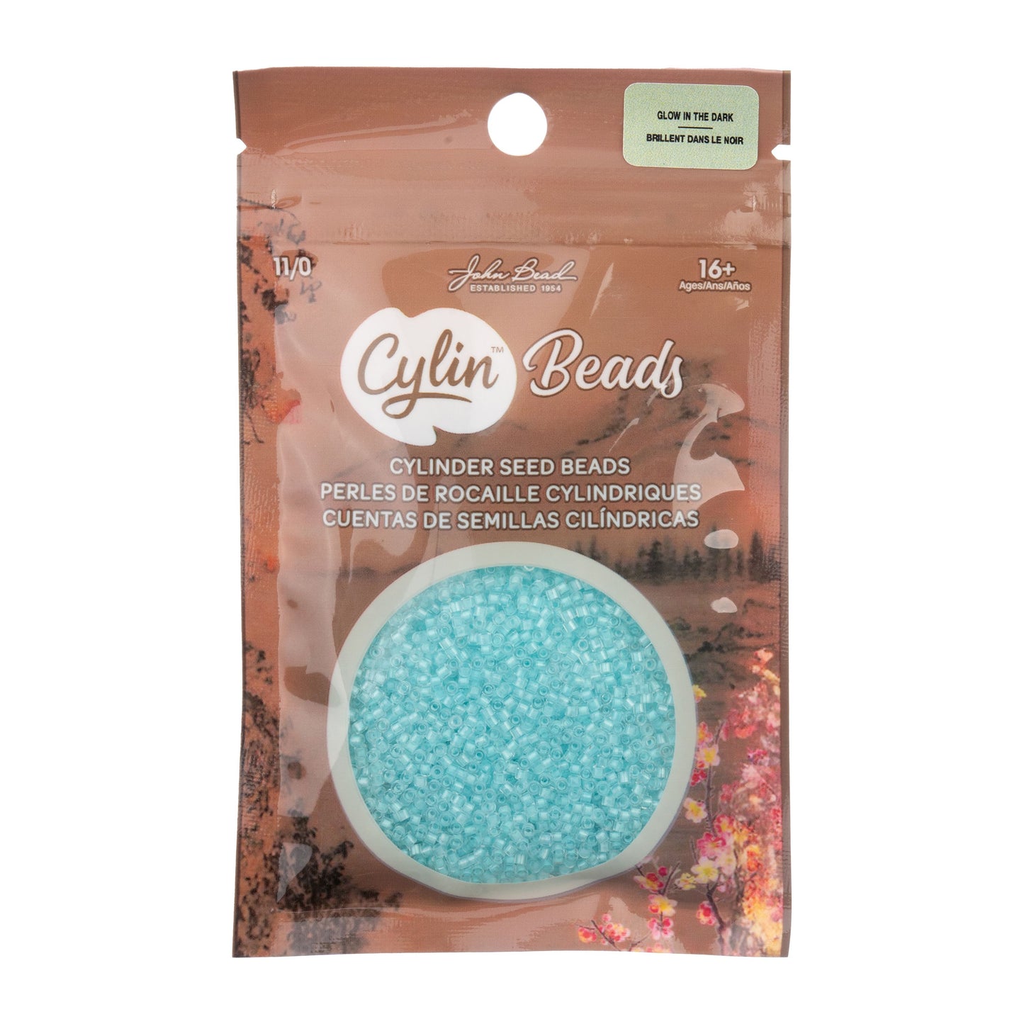 Cylin Bead 11/0 Glow in Dark Turquoise
