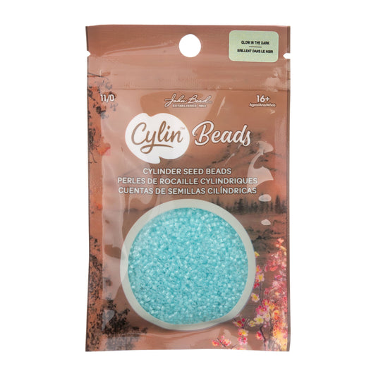 Cylin Bead 11/0 Glow in Dark Turquoise