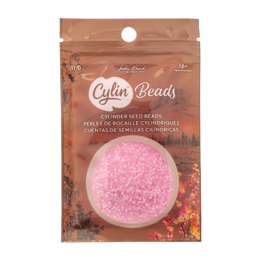 Cylin Bead 11/0 Matt Macaron AB Baby Pink - Alberta Bead Store