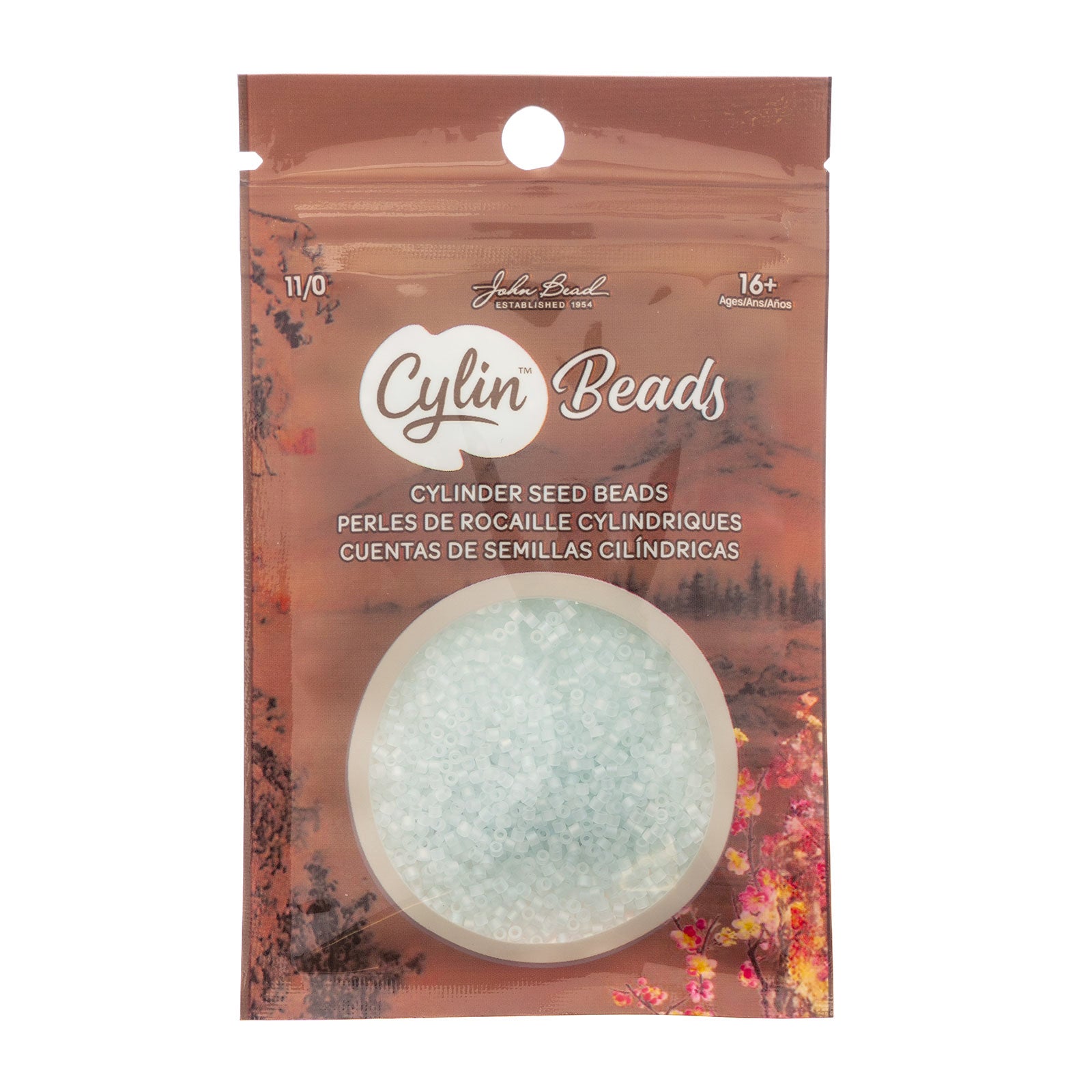 Cylin Bead 11/0 Matt Macaron AB Soft Blue - Alberta Bead Store