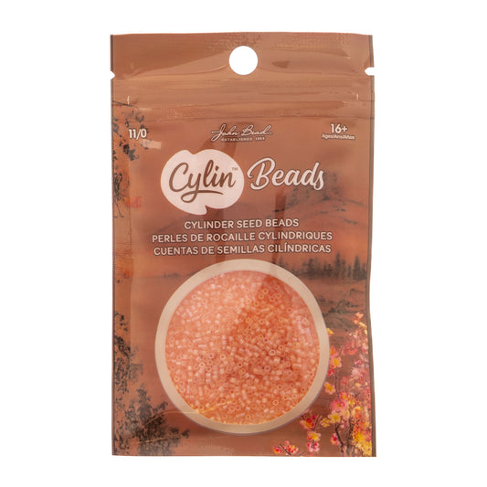 Cylin Bead 11/0 Matt Macaron AB Tangerine - Alberta Bead Store