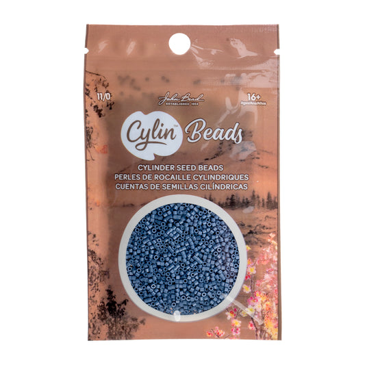 Cylin Bead 11/0 Opaque Blueberry Silkshine - Alberta Bead Store