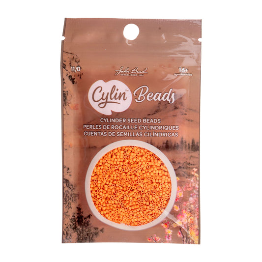 Cylin Bead 11/0 Matte Opaque Mandarin Silk