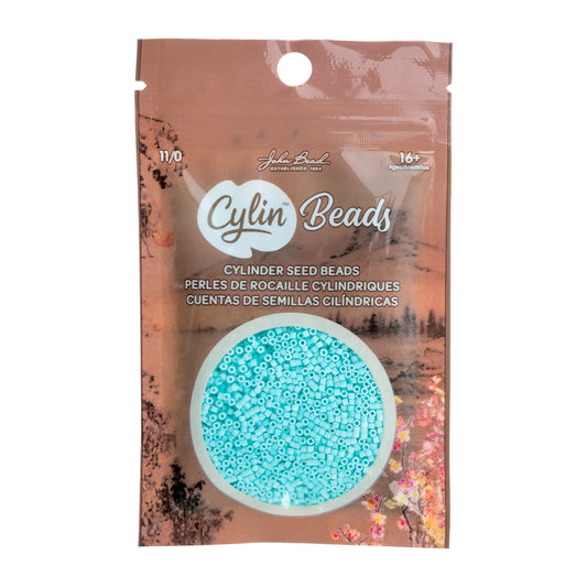 Cylin Bead 11/0 Matt Macaron Green Turquoise - Alberta Bead Store