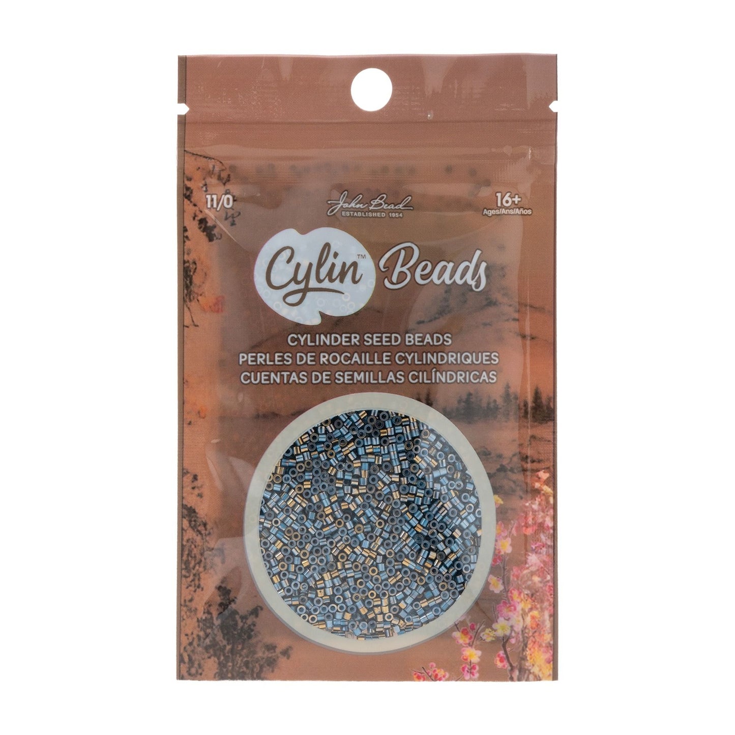 Cylin Bead 11/0 Gilded Halo Blue Flame