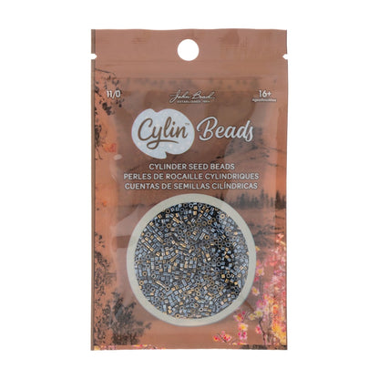 Cylin Bead 11/0 Gilded Halo Gunmetal