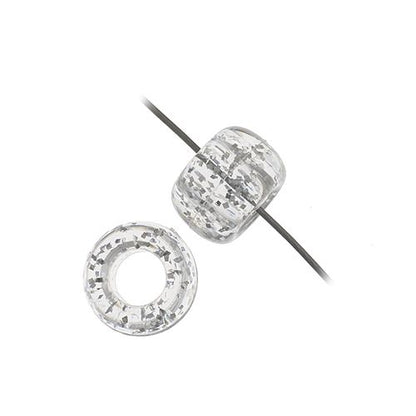 Crow Bead/Pony Bead Sparkle 9mm Silver