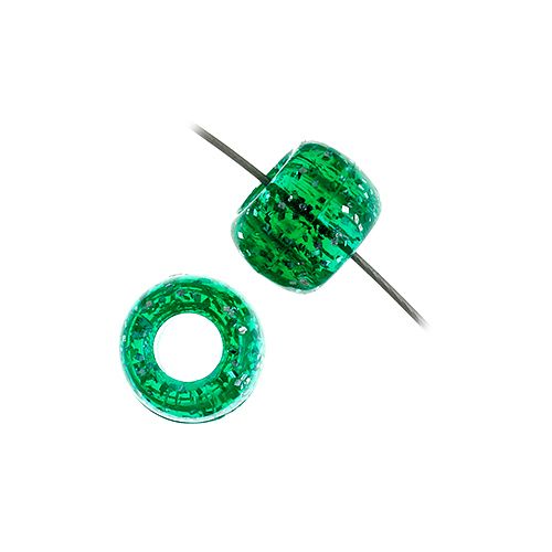 Crow Bead/Pony Bead Sparkle 9mm Emerald