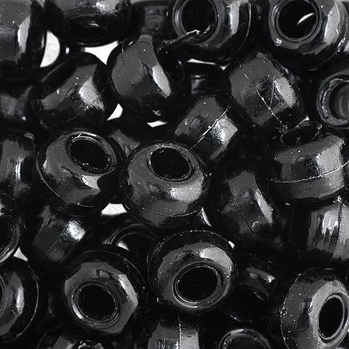 Crow Bead/Pony Bead Opaque 9mm Black