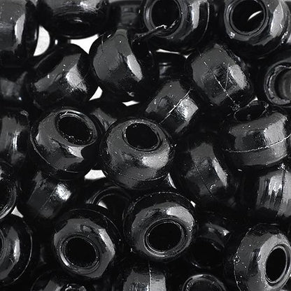 Crow Bead/Pony Bead Opaque 9mm Black