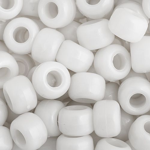 Crow Bead/Pony Bead Opaque 9mm White