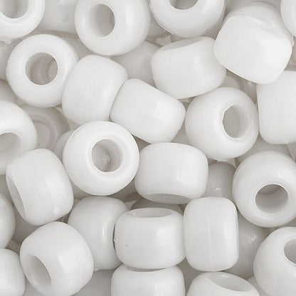 Crow Bead/Pony Bead Opaque 9mm White