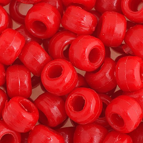 Crow Bead/Pony Bead Opaque 9mm Red