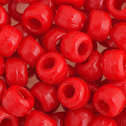 Crow Bead/Pony Bead Opaque 9mm Red