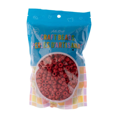 Crow Bead/Pony Bead Opaque 9mm Red