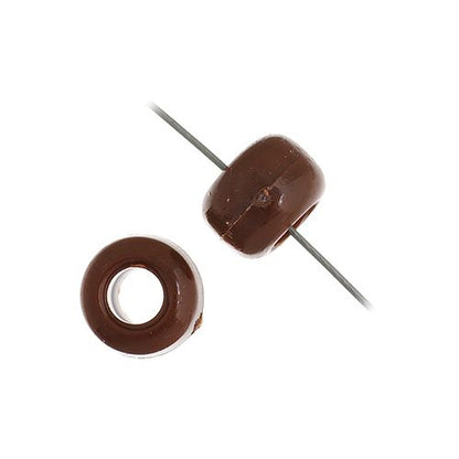Crow Bead/Pony Bead Opaque 9mm Brown