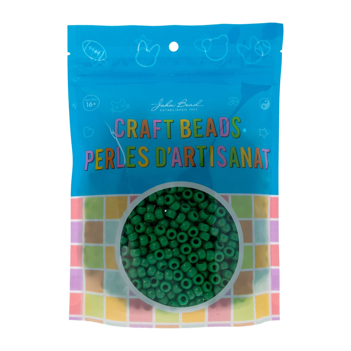 Crow Bead/Pony Bead Opaque 9mm Green