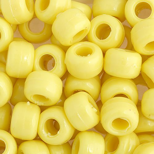 Crow Bead/Pony Bead Opaque 9mm Yellow