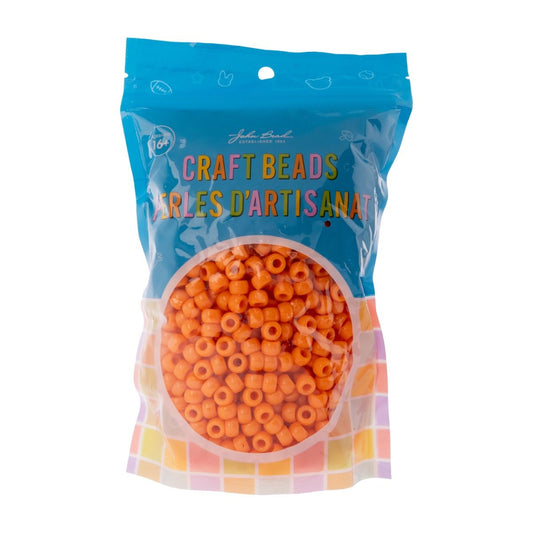 Crow Bead/Pony Bead Opaque 9mm Orange