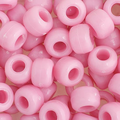 Crow Bead/Pony Bead Opaque 9mm Pink