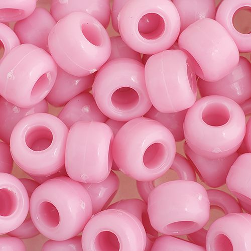 Crow Bead/Pony Bead Opaque 9mm Pink