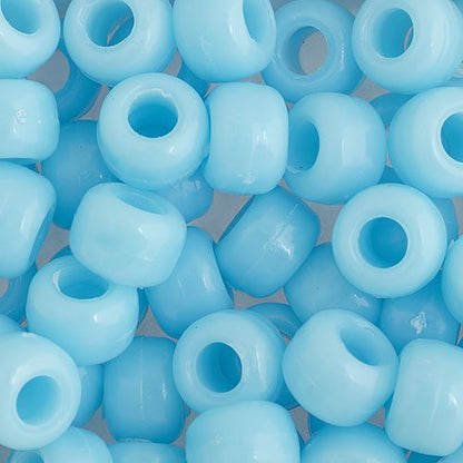 Crow Bead/Pony Bead Opaque 9mm Light Blue