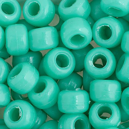 Crow Bead/Pony Bead Opaque 9mm Light Turquoise