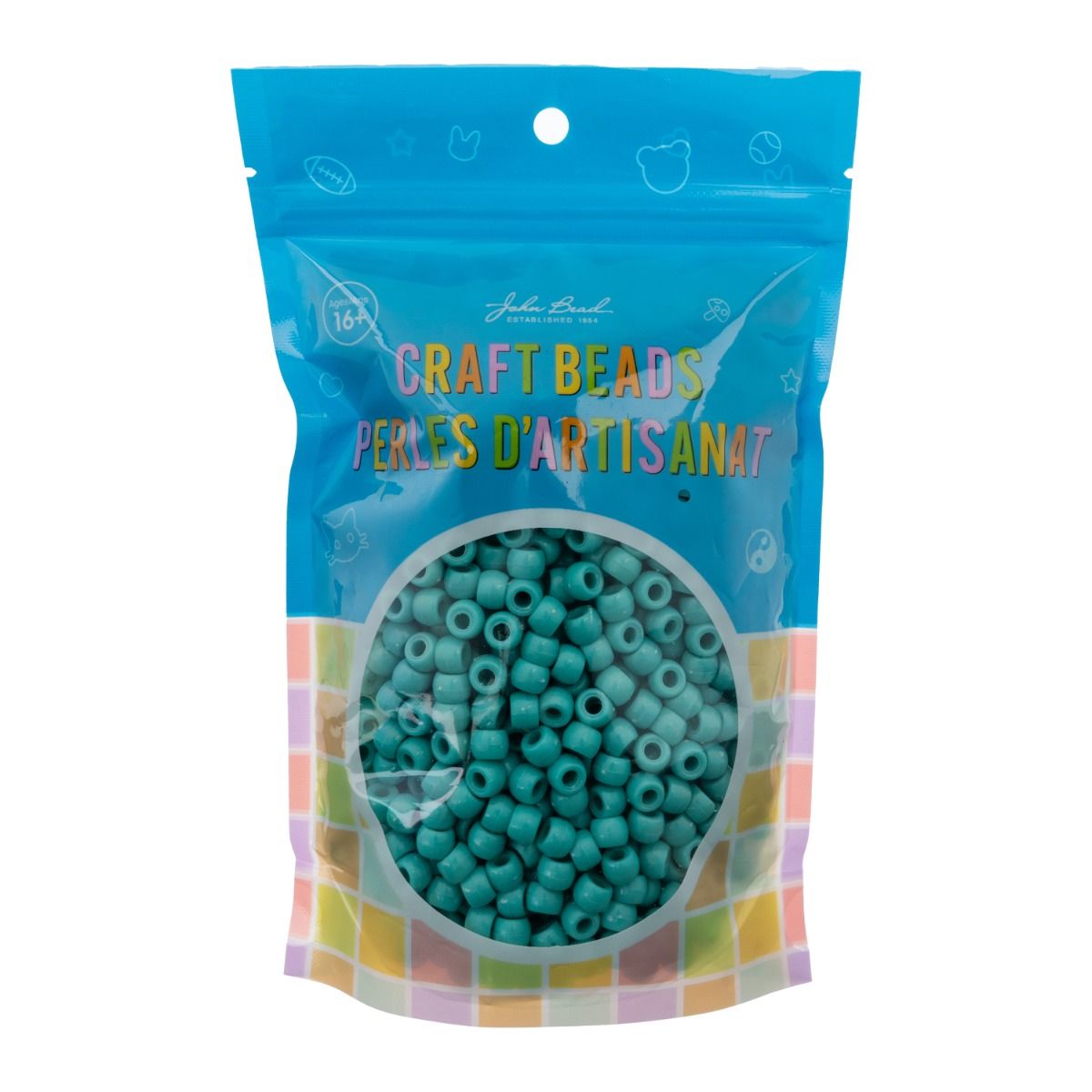 Crow Bead/Pony Bead Opaque 9mm Light Turquoise