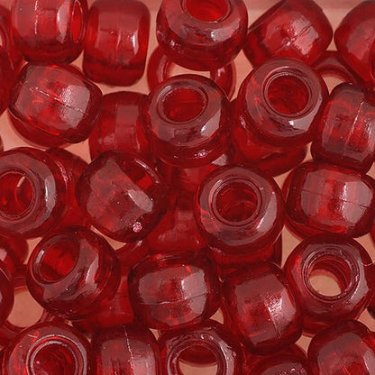 Crow Bead/Pony Bead Transparent 9mm Ruby
