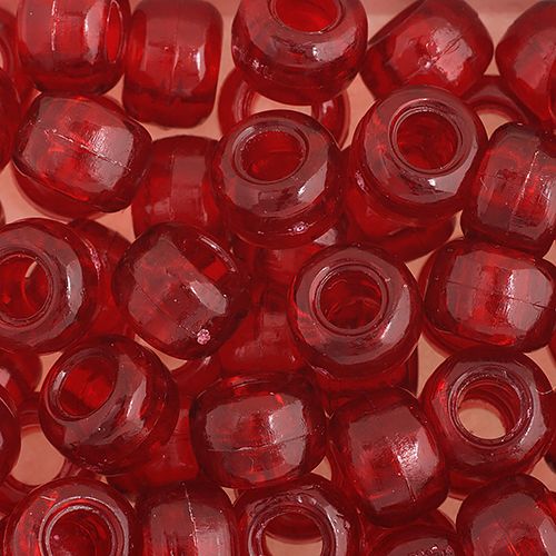 Crow Bead/Pony Bead Transparent 9mm Ruby