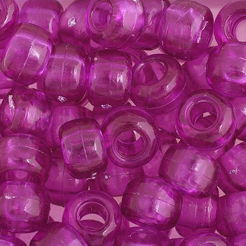 Crow Bead/Pony Bead Transparent 9mm Dark Amethyst